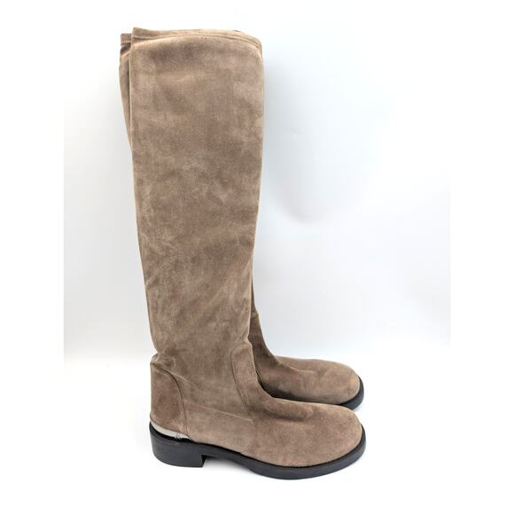 Stuart Weitzman Mercer Bold Suede Knee High Boots Women's Khaki Size US10 EU40.5 - Picture 3 of 12